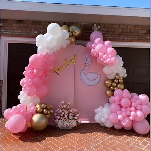 Pink Gold White Latex Balloons, 50 Pack 12 Inches Party Balloons Helium Balloons for Girl Baby Shower Birthday Bridal Shower Wedding Party Decorations Supplies