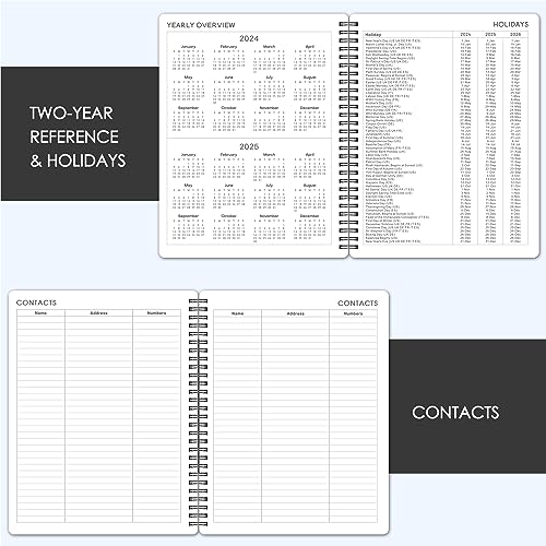 2024 Planner - 2024 Planner Weekly and Monthly from Jan. 2024 - Dec. 2024, 8" x 10", Planner 2024 with 12 Monthly Tabs, Classic Black, Thick Paper, Twin-Wire Binding, Perfect Organizer