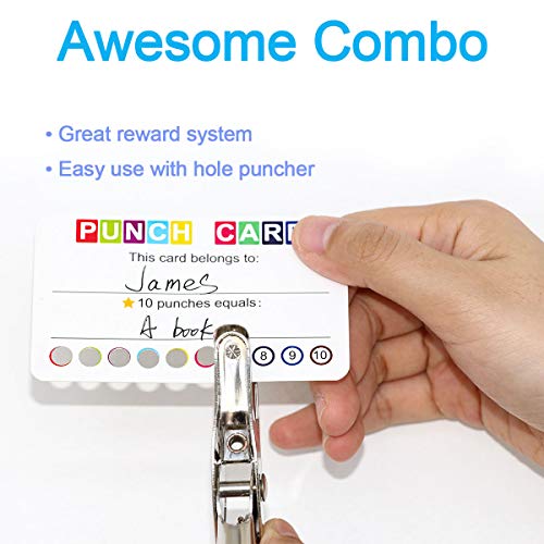 200 Pcs Reward Punch Cards - Behavior Incentive Awards for Kids Students Teachers - Business Loyalty Card 2" x 3.5"
