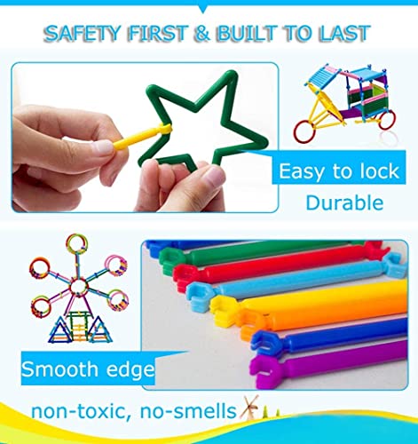 JUANYUE 500 PCS Building Toys Building Blocks Kids Educational Construction Engineering Set, Interlocking Creative Connecting Kit, STEM Toy for Both Boys and Girls