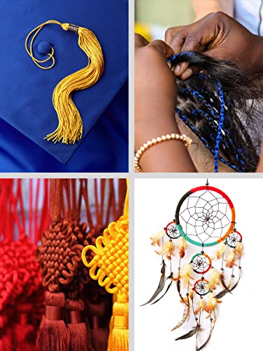 Mandala Crafts Satin Rattail Cord String from Nylon for Chinese Knot, Macramé, Trim, Jewelry Making Maroon 2mm