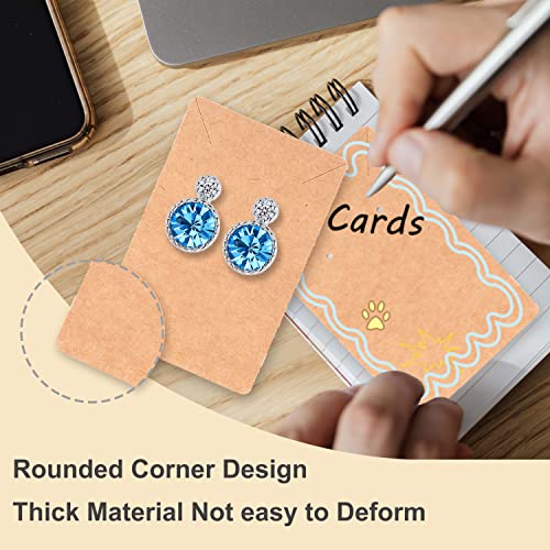 Earring Cards for Selling Including 120 Pcs Earring Holder Cards, 120 Earring Packaging and 240 Pcs Earring Backs, for Necklace/Jewelry Display, Jewelry Packaging 3.5x2.4 Inches (Brown)