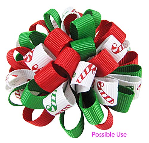 Q-YO Holiday Christmas Grosgrain Ribbon Set for Gift Package Wrapping, Hair Bow Clip Accessory Making, Crafting, Wedding Decor. (60yd(12x5yd) 3/8" Grosgrain Ribbon-Xmas)