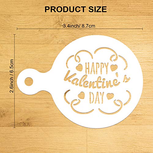 Konsait 20Pack Valentine's Day Cake Stencil Templates Decoration, Reusable Valentine's Day Cake Cookies Baking Painting Mold Tools, Dessert, Coffee Decorating Molds Cappuccino Mousse Hot Chocolate