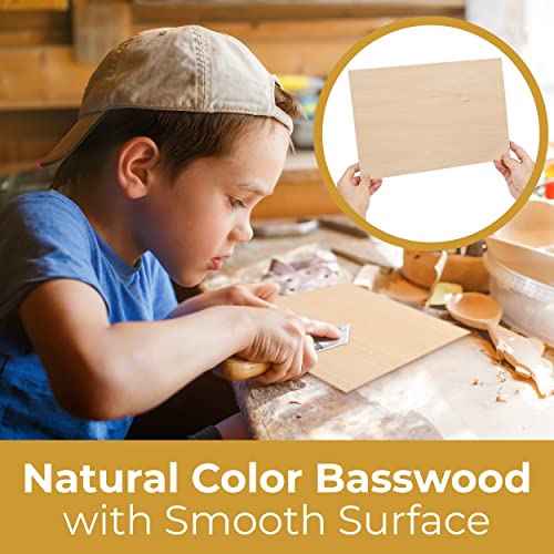 Calvana (24-Pack) 4”x6”x1/16” Balsa Sheets for Crafts - Perfect for Architectural Models Drawing Painting Wood Engraving Wood Burning Laser Scroll Sawing