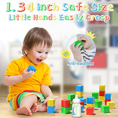 Asago Magnetic Blocks, 1.34 inch Large Magnetic Building Blocks, 3D Magnetic Cubes for Kids, Preschool Educational Construction Kit, Sensory Montessori Toys Kids Blocks for Boys Girls Toddlers