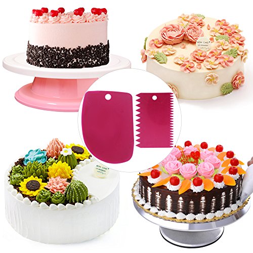 Cake Scraper Smoother Tool Set, DaKuan 12 pcs Cake Smoothing Cutter Plate Tool Combo, Cake Icing Scrapper Cake Edge Decorating Tool.