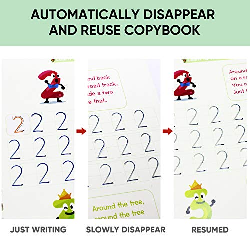 4 PCS Magic Practice Copybook for Kids,Children Reusable Handwriting Practice CopyBooks for Preschools Magic Workbook Letter Writing Book