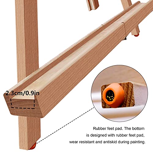 Miratuso Painting Easel, Folding Wooden Tabletop Easel Stand Holds Highest to 21" Canvas, Portable Desktop Easel Suitable for Artists, Beginners, Students