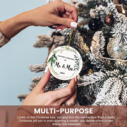 First Christmas Married Ornament 2023, Wedding Gifts for Couple, Our First Christmas as Mr Mrs Gifts, Bridal Shower Gift, Just Married Ornaments, 1st Year Wedding Ornament for Newlywed