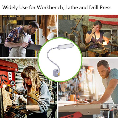 EVISWIY Sewing Machine Light LED Lighting (30LEDs) 6 Watt Multifunctional Flexible Gooseneck Arm Work Lamp with Magnetic Mounting Base for Workbench Lathe Drill Press Gray