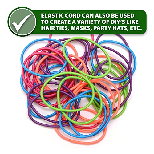 Mandala Crafts 1mm Elastic Cord Stretchy String for Bracelets, Necklaces, Jewelry Making, Beading, Masks; 109 Yards Black