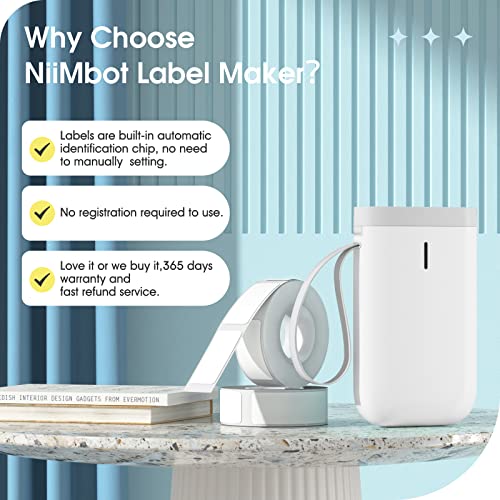 NIIMBOT Label Maker Machine D11 Label Printer Tape Included Portable Wireless Connection Multiple Templates Available for Phone Easy to Use Office Home Organization USB Rechargeable