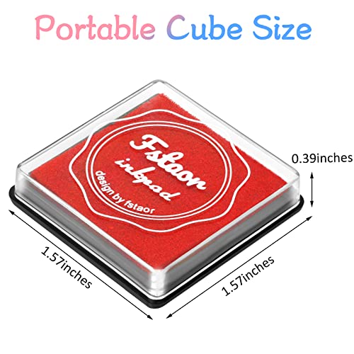Fstaor 20 Colors Washable Ink Pads for Kids Rubber Stamps, Finger Print Crafts Stamp Pad for Kids, Paper, Scrapbooking, Fabric,Wood (Pack of 20)