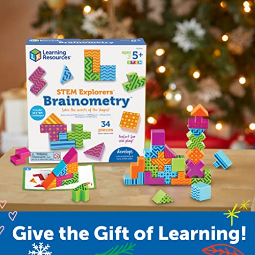 Learning Resources STEM Explorers Brainometry - 34 Pieces, Ages 5+ STEM Toys for Kids, Brain Teaser Toys and Games, Kindergarten Games