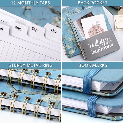 2024 Planner ā Planner 2024, Weekly & Monthly Planner, Jan 2024 - Dec 2024, Planner with Hardcover, 8.5" x 6.4", Twin - Wire Binding, Monthly Tabs, Inner Pocket, Elastic Closure, Daily Organizer