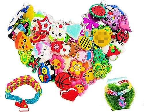 NYKKOLA Rubber Loom Band Charm, Silicone Bracelet Charms ,Loom Rubber Bands Charms,Bracelet Pendant, 105pcs