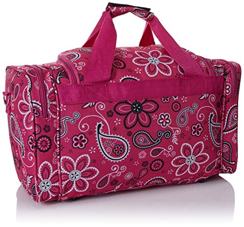 Rockland Duffel Bag, Pink Bandana, 19-Inch