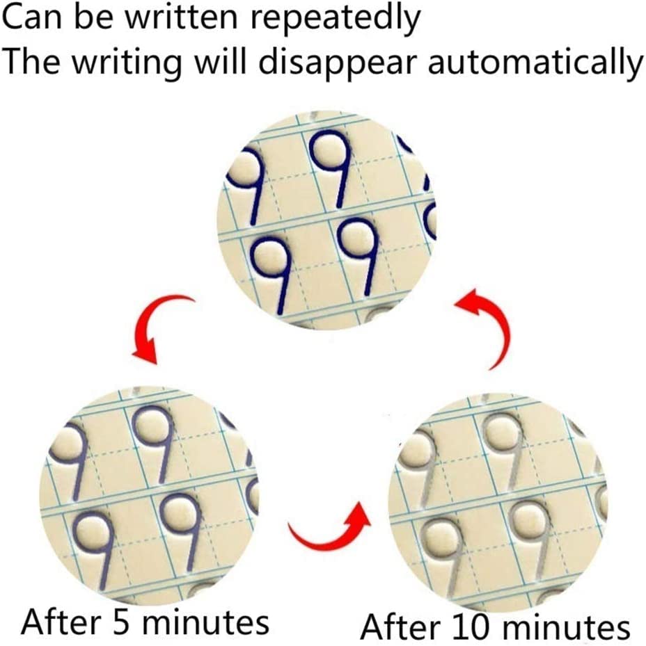 DigMonster™ Magic Ink Copybooks for Kids Reusable Handwriting Workbooks for Preschools Grooves Template Design and Handwriting Aid Practice for Kids The Print Writing (4 Books with Pens)