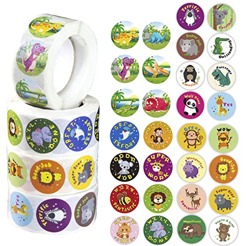 Giliger 2000pcs Teacher Motivational Stickers for Kids Reward Stickers Students Children 4 Roll Motivational Stickers Labels 30 Styles