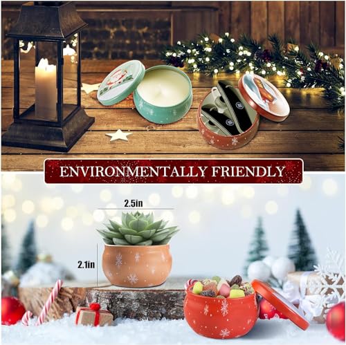 Christmas Scented Candles Gifts for Women, 6 Pack Scented Candles Gift Set, Natural Soy Wax Xmas Aromatherapy Scented Candles, Tin Jar Candles for Stress Relief