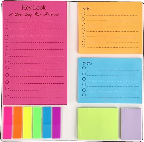 Hommie to-Do List Sticky Notes, 410 Sheets Self-Stick Note Pads, Adhesive Memo Work Assorted Daily Notepad for Planner Reminder Studying and Adhesive Memo Lined Notepad, Home Office Supplies