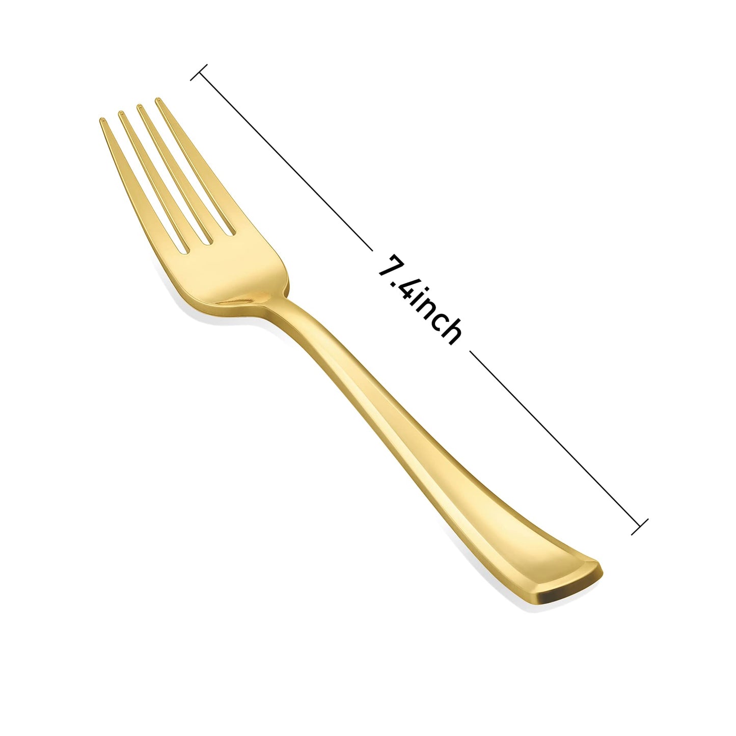 N9R 72Pcs Gold Plastic Forks, Solid, Durable and Heavy Duty Plastic Forks, Perfect Utensils for Parties, Weddings and other Formal Events