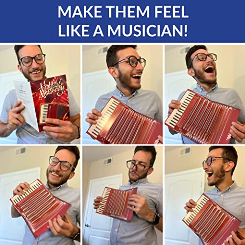 Interactive Accordion Birthday Card ā Open/Close to Play 'Happy Birthday' - Music Present for Men, Present for Musicians, Birthday Card for Kids & Men, Birthday Pop Up Card, Bday Greeting Cards