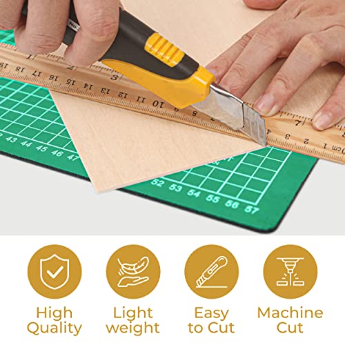 Calvana (24-Pack) 4”x6”x1/16” Balsa Sheets for Crafts - Perfect for Architectural Models Drawing Painting Wood Engraving Wood Burning Laser Scroll Sawing