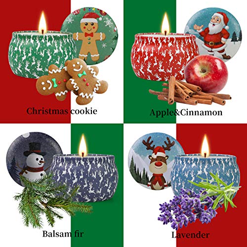 Christmas Candles Gifts for Women - Christmas Scented Candles Gifts Set - 4 Pack Aromatherapy Candle for Meditation, Yoga, Bath, Relaxing, SPA, Ideal Christmas Gifts for Mom Mother Friend Wife Present