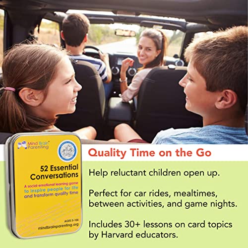 52 Essential Conversations by Harvard Educator for Home, Therapy, Speech, School Classroom - Conversation Cards for Kids, Family, Teacher & Counselor to Build Growth Mindset & Communication Skills