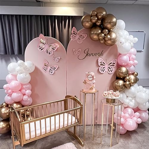 Pink Gold White Latex Balloons, 50 Pack 12 Inches Party Balloons Helium Balloons for Girl Baby Shower Birthday Bridal Shower Wedding Party Decorations Supplies
