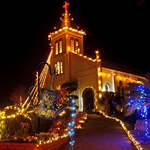 YJFWAL Solar Watering can with Lights, Unique Gifts for Mom Grandma Women Birthday, Waterproof Gardening Gifts Watering Can with Cascading Lights Outdoor Decor for Garden Patio Yard Pathway Backyard