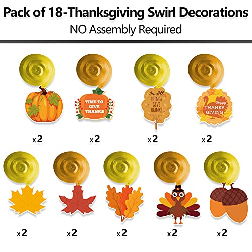 Dazonge Thanksgiving Decorations 40PCS, Pre-Assembled Thanksgiving Banner, Hanging Swirls, Fall Leaves Garland and Honeycomb Pumpkins for Thanksgiving Decor, Fall decor, Thanksgiving Decorations for Home
