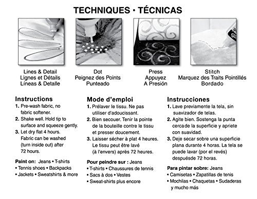 Tulip Dimensional Fabric Paint 4 oz Slick White 3 Pack, 4 Fl Oz (Pack of 3), 3 Count