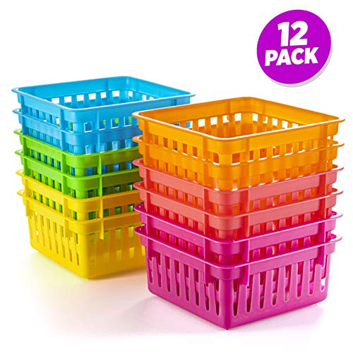 PREXTEX Classroom Storage Baskets Crayon and Pencill Container | Classroom Organization| Storage Basket, Shelf and Desk Organizer | For Classrooms, Office Desk, Small Desk, and Toy Storage