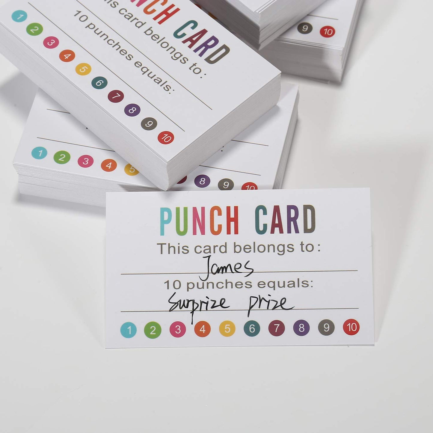 ONEDONE Punch Cards (Pack of 200) Reward Punch Cards for Classroom Behavior Incentive Awards for Kids Students Teachers Home Classroom School Business Loyalty Gift Card - 3.5" x 2"