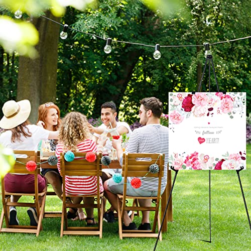 Easel Stand for Display,RRFTOK 63'' Instant Easel, Foldable Portable Ground Easel for Wedding Banner and Poster Display Stand, Tabletop Easel Display Metal Tripod with Portable