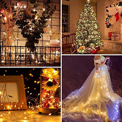 66FT 200 LED Fairy Lights Plug in with Timer and Remote, Waterproof Christmas Lights Indoor Outdoor, Upgraded 8 Modes Twinkle String Lights for Bedroom Xmas Wedding Party (Warm White)