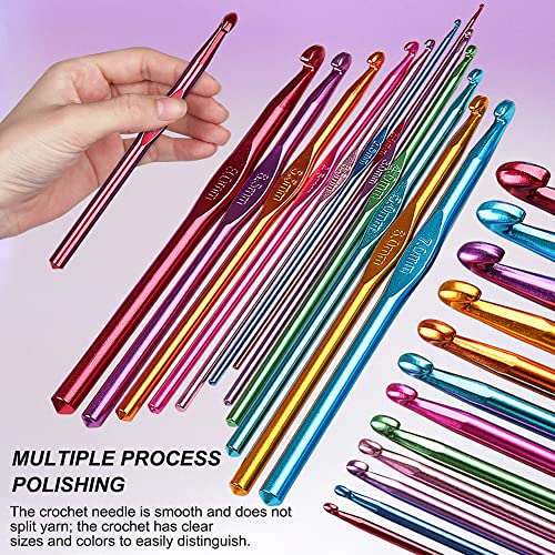 Katech Crochet Hooks Kit with Case, 85-Piece Crochet Hooks Set, Ergonomic Crochet Hook Crochet Needles Weave Yarn Kits DIY Hand Knitting Art Tools for Beginners and Experienced Crochet Lovers