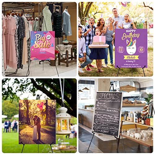 Easel Stand for Display,RRFTOK 63'' Instant Easel, Foldable Portable Ground Easel for Wedding Banner and Poster Display Stand, Tabletop Easel Display Metal Tripod with Portable