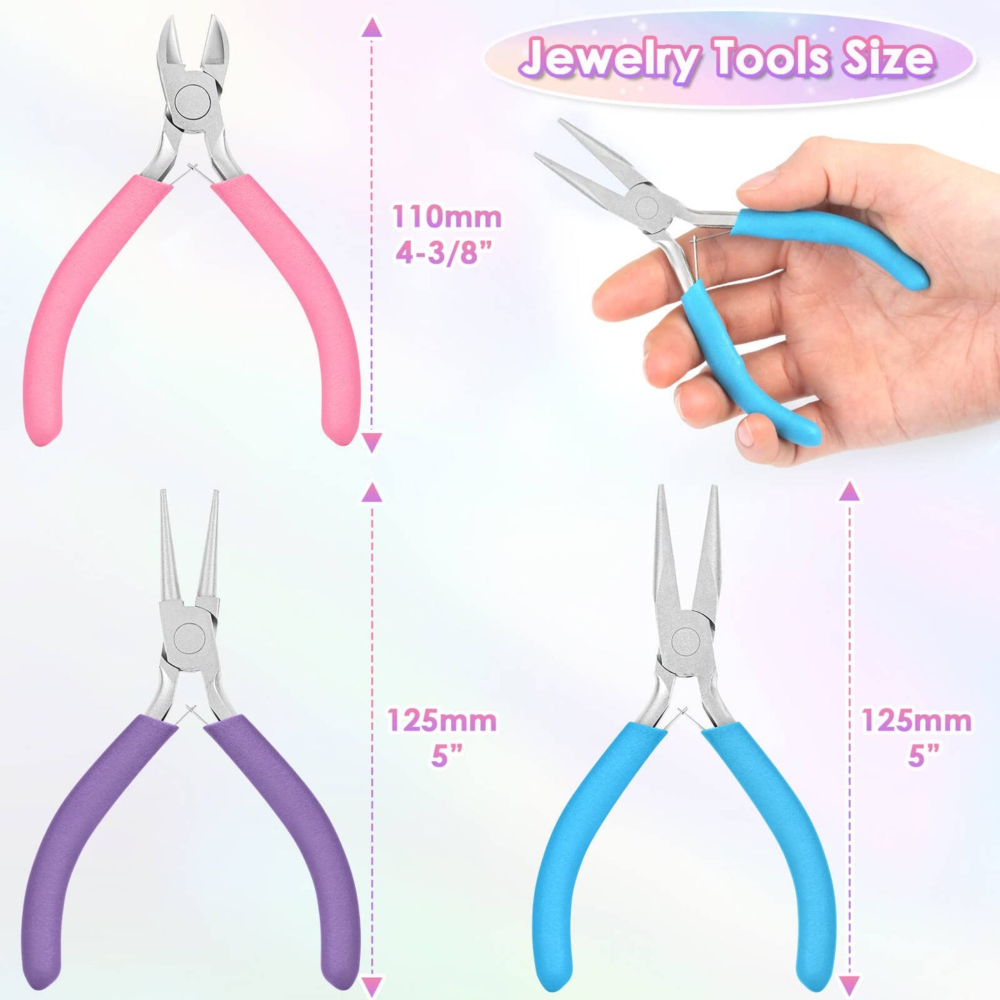 Pliers for Jewelry Making, Shynek Jewelry Pliers Set Includes Needle Nose Pliers, Round Nose Pliers and Wire Cutters, Jewelry Making Tools for Jewelry Repair, Wire Wrapping, Beading and Crafts