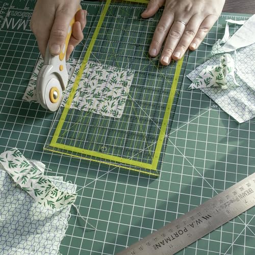 WA Portman Rotary Cutter Set with Blades - 45mm Rotary Cutter with Safety Lock - 5 Extra SKS-7 Steel Rotary Fabric Cutter Blades - Fabric Cutter Wheel for Sewing - Fabric Rotary Cutter Blades 45mm