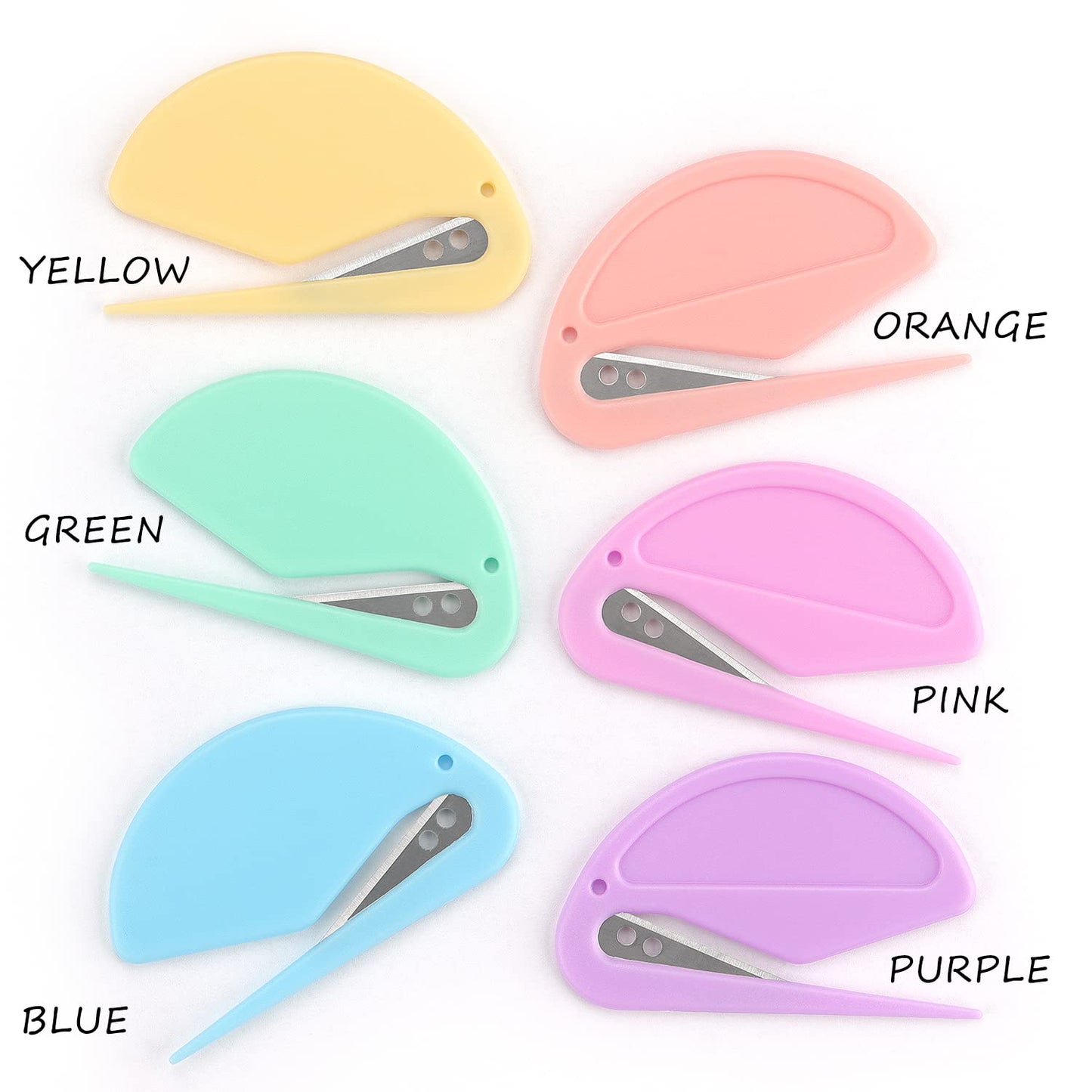 Tamaki 6 Pack Letter Opener Envelope Slitter Set Sharp and Efficient Open Envelopes with Ease(Purple, Blue, Green, Yellow, Orange, Pink)