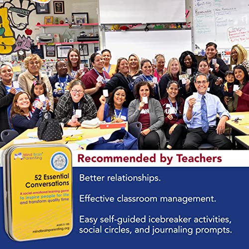 52 Essential Conversations by Harvard Educator for Home, Therapy, Speech, School Classroom - Conversation Cards for Kids, Family, Teacher & Counselor to Build Growth Mindset & Communication Skills