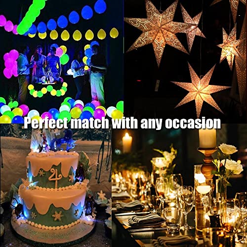 HAUSPROFI LED Balloon Lights, 100pcs LED Mini Round Ball Balloon Light Waterproof LED Mini Party Light Miniature Light Bulbs for Lantern Balloons Lights Birthdays Party Wedding Decoration-Cool White