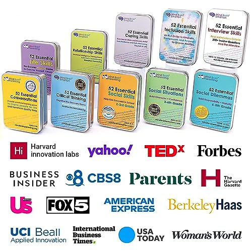 52 Essential Conversations by Harvard Educator for Home, Therapy, Speech, School Classroom - Conversation Cards for Kids, Family, Teacher & Counselor to Build Growth Mindset & Communication Skills
