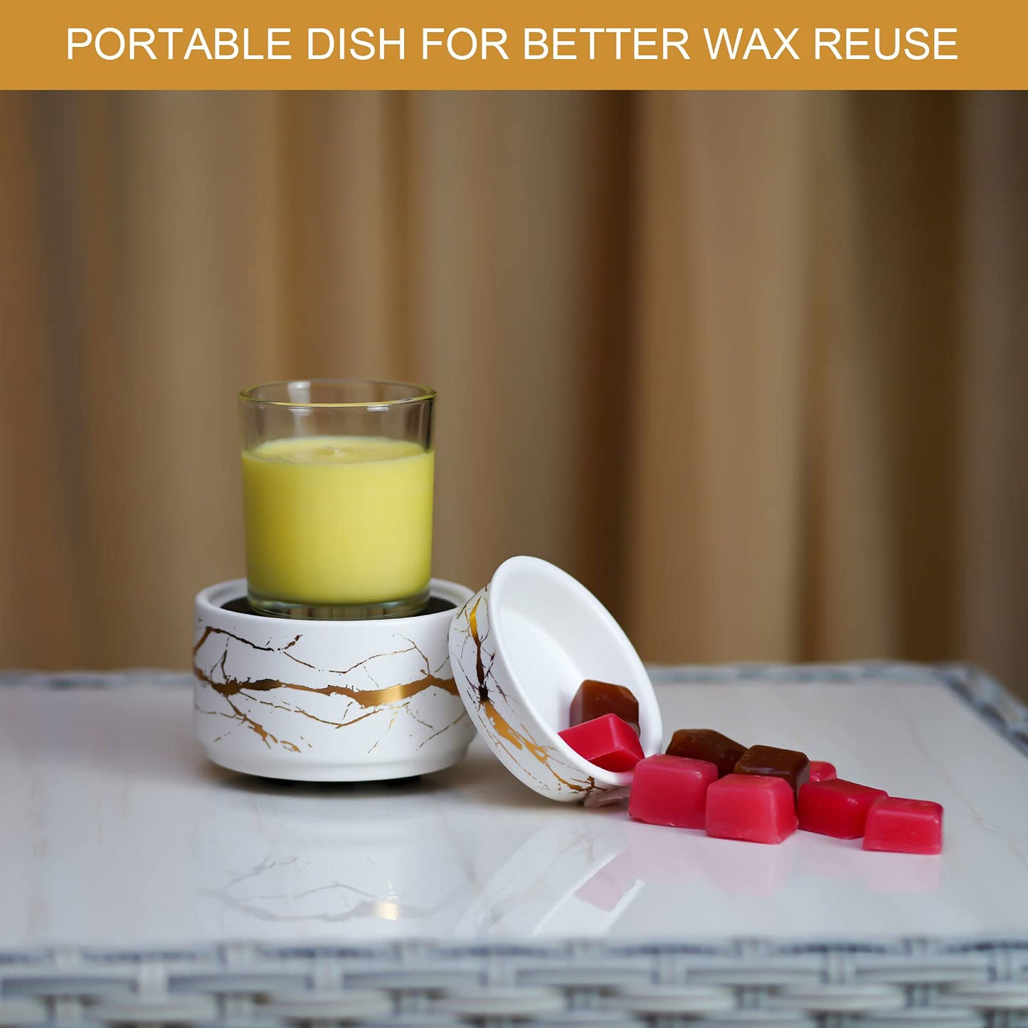 PALANCHY Wax Melt Warmer Ceramic 3-in-1 Oil Burner Electric Candle Wax Warmer Burner Melter Fragrance Warmer for Scented Waxs Home Office Bedroom Aromatherapy Gift& Décor