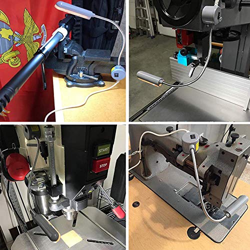 EVISWIY Sewing Machine Light LED Lighting (30LEDs) 6 Watt Multifunctional Flexible Gooseneck Arm Work Lamp with Magnetic Mounting Base for Workbench Lathe Drill Press Gray