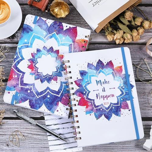 2024 Planner - Weekly & Monthly Planner 2024, 6.4” × 8.5”, Jan 2024 - Dec 2024, Flexible Hardcover, Strong Twin-Wire Binding,12 Monthly Tabs, Inner Pocket, Perfect Organizer